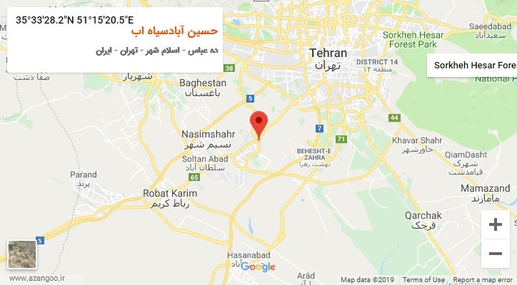 روستای حسین آبادسیاه اب بر روی نقشه