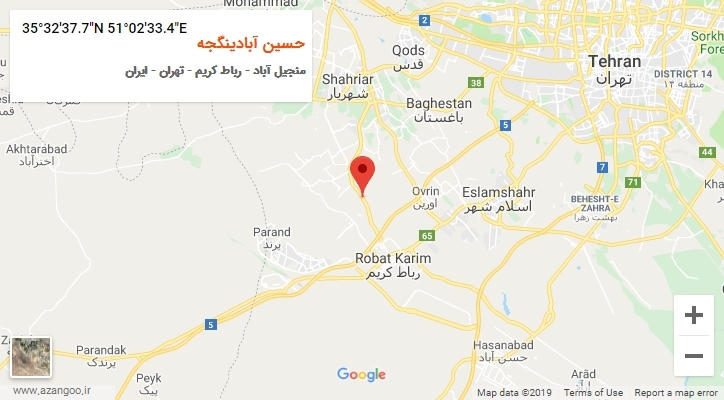 روستای حسین آبادینگجه بر روی نقشه
