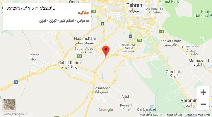 روستای جلالیه بر روی نقشه