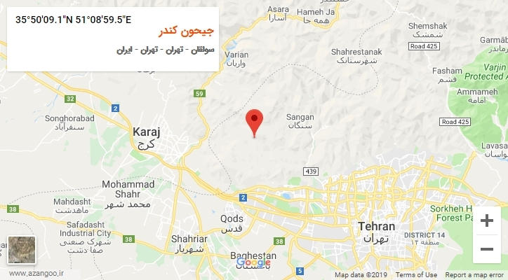 روستای جیحون کندر بر روی نقشه