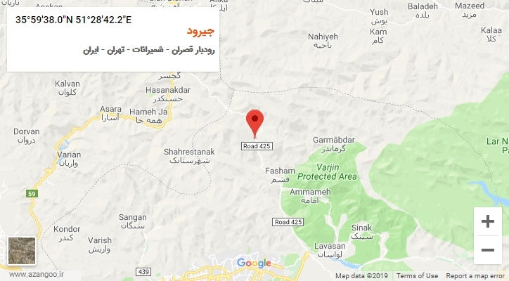 روستای جیرود بر روی نقشه
