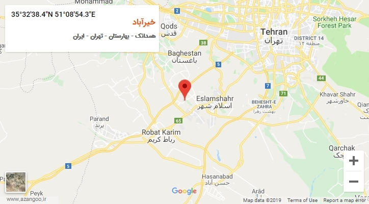 روستای خیرآباد بر روی نقشه