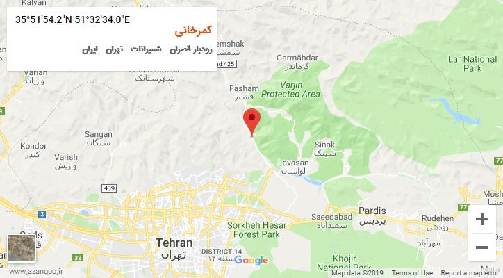 روستای کمرخانی بر روی نقشه