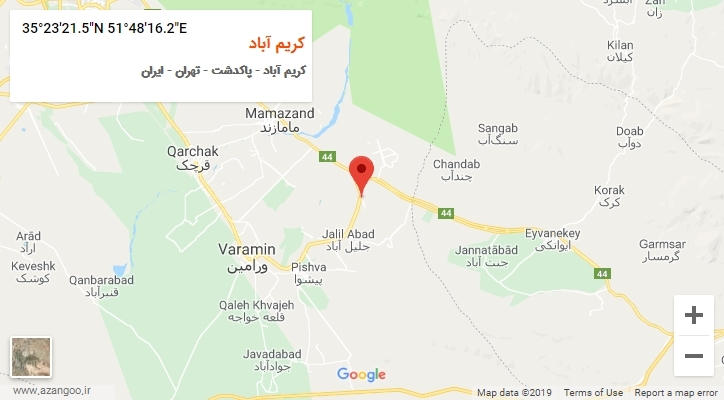روستای کریم آباد بر روی نقشه