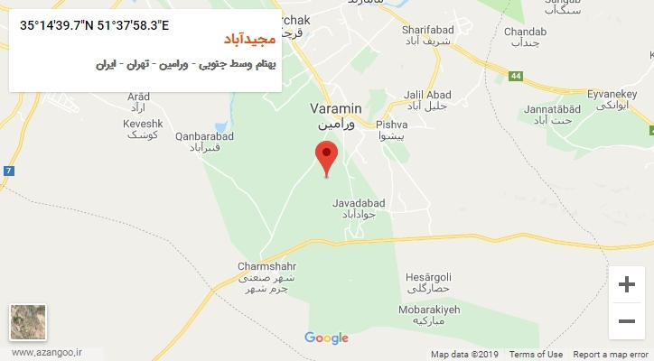 روستای مجیدآباد بر روی نقشه