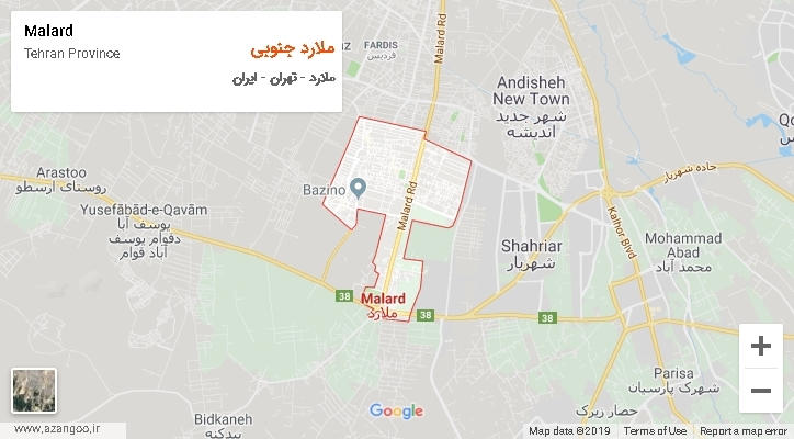 دهستان ملارد جنوبی بر روی نقشه