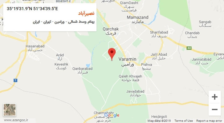 روستای نصیرآباد بر روی نقشه