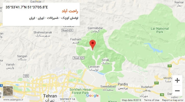 روستای راحت آباد بر روی نقشه