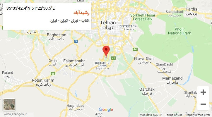 روستای رشیدآباد بر روی نقشه