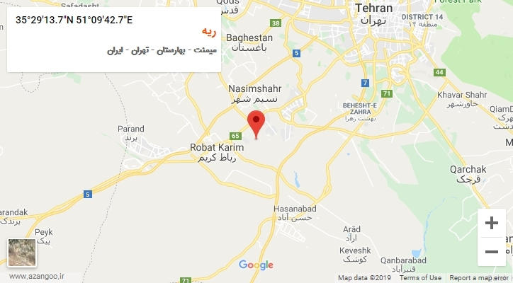 روستای ریه بر روی نقشه