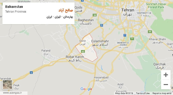 دهستان صالح آباد بر روی نقشه