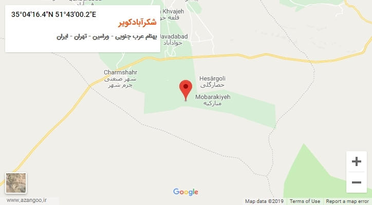 روستای شکرآبادکویر بر روی نقشه
