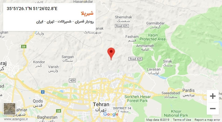 روستای شیرپلا بر روی نقشه