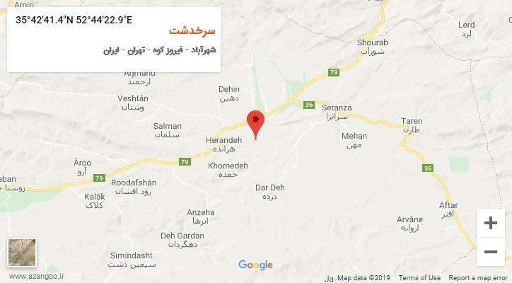 روستای سرخدشت بر روی نقشه