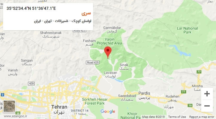 روستای سری بر روی نقشه