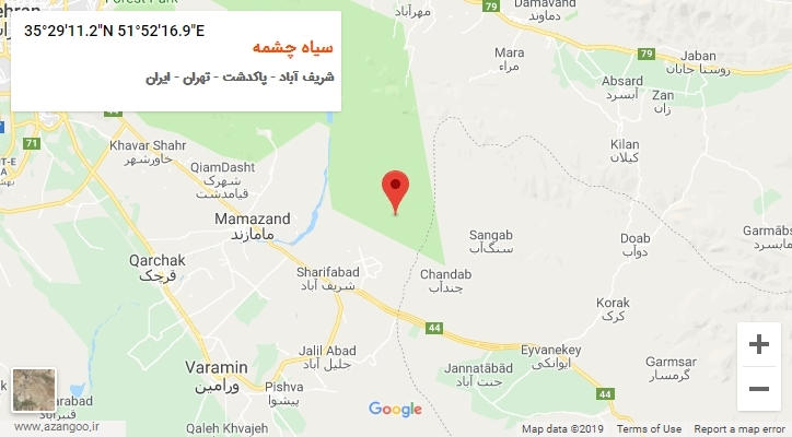 روستای سیاه چشمه بر روی نقشه