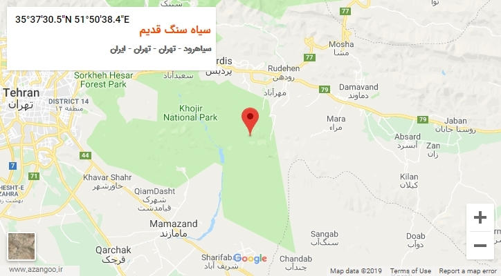 روستای سیاه سنگ قدیم بر روی نقشه
