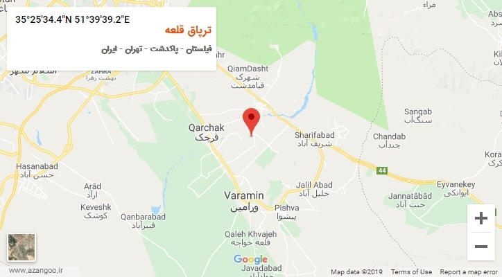 روستای ترپاق قلعه بر روی نقشه