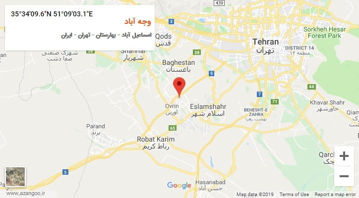 روستای وجه آباد بر روی نقشه