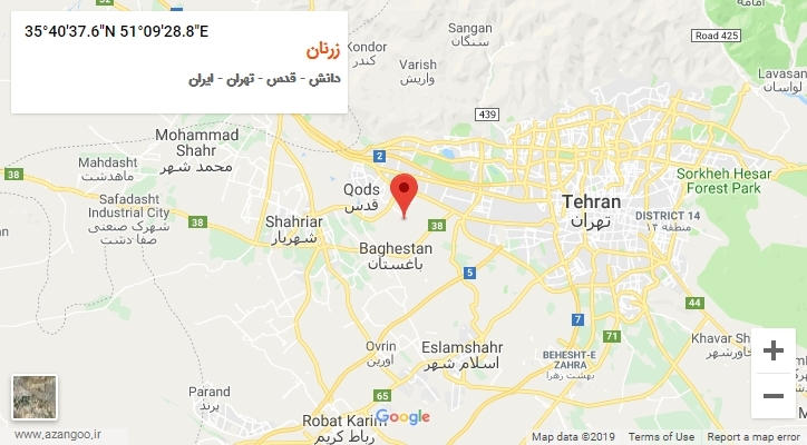 روستای زرنان بر روی نقشه