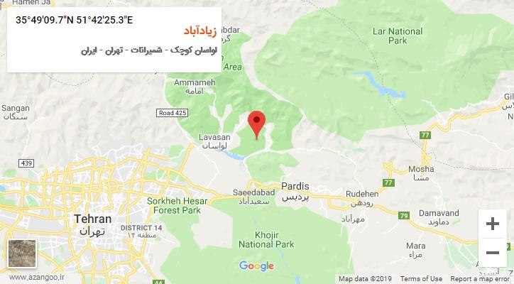روستای زیادآباد بر روی نقشه