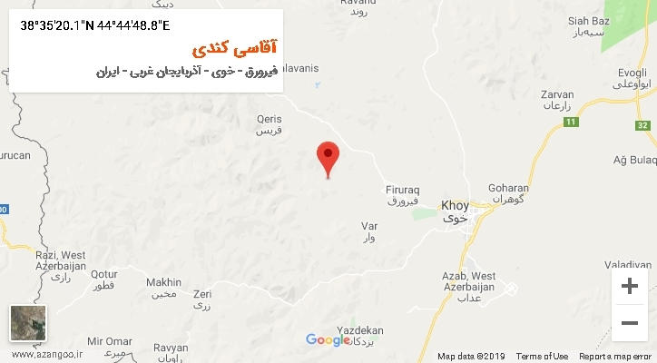 روستای آقاسی کندی بر روی نقشه