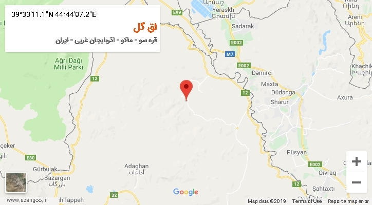 روستای اق گل بر روی نقشه