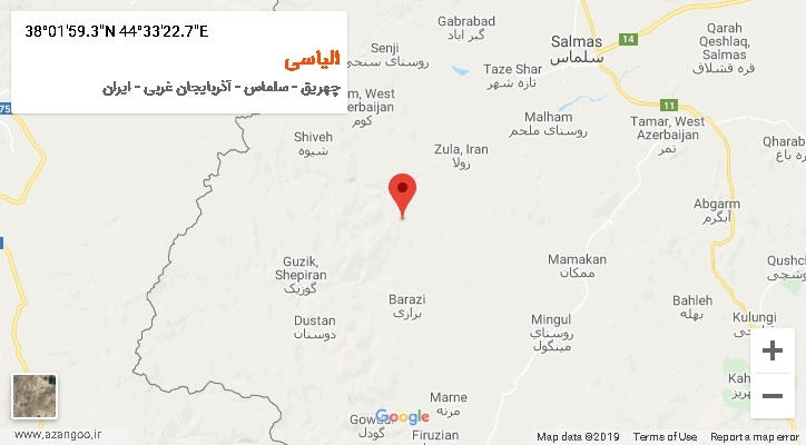 روستای الیاسی بر روی نقشه