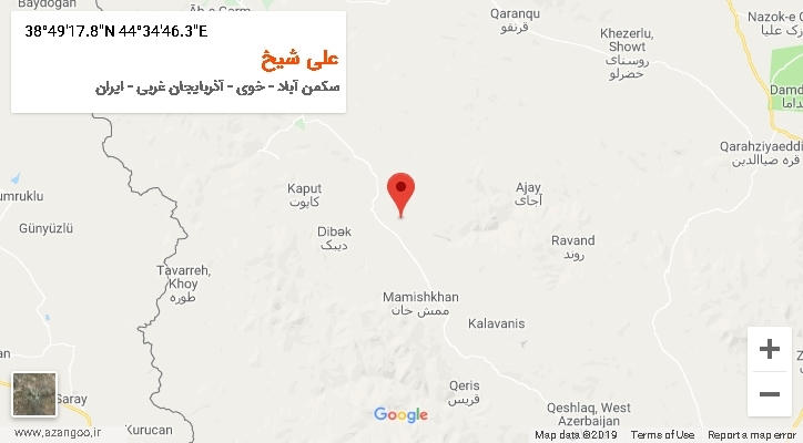 روستای علی شیخ بر روی نقشه