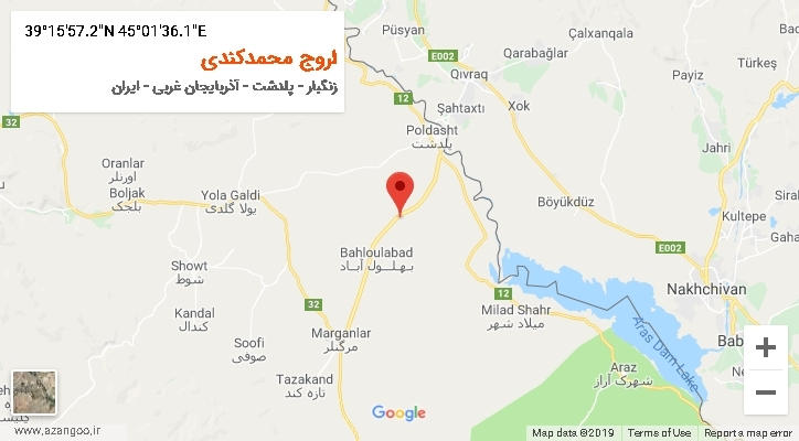 روستای اروج محمدکندی بر روی نقشه
