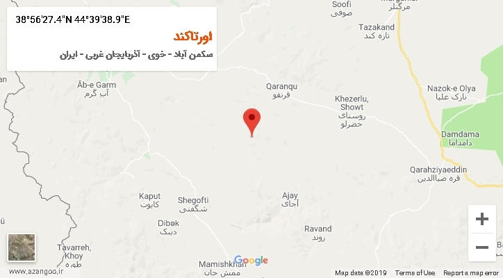 روستای اورتاکند بر روی نقشه