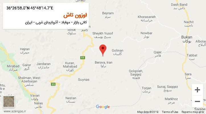 روستای اوزون تاش بر روی نقشه