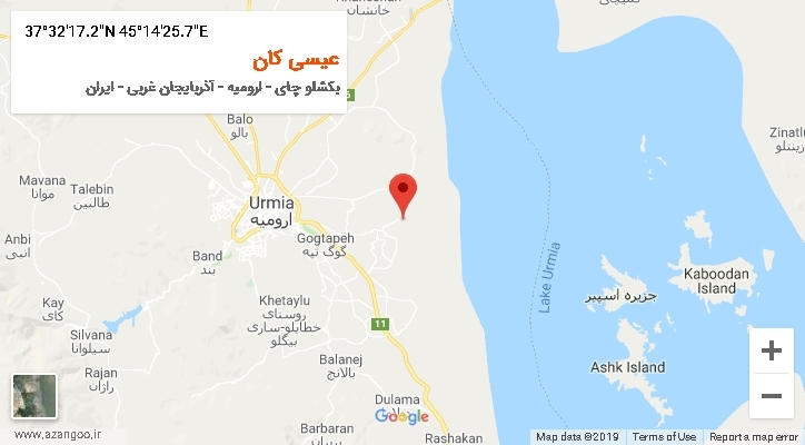 روستای عیسی کان بر روی نقشه