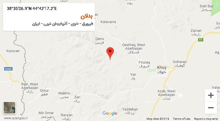 روستای بدلان بر روی نقشه