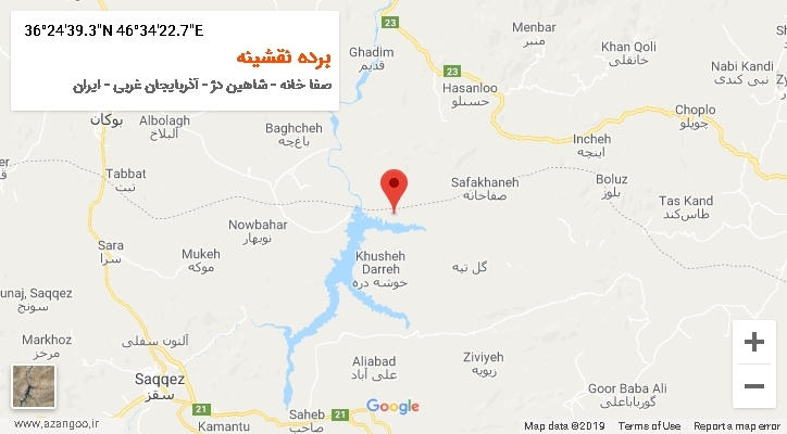 روستای برده نقشینه بر روی نقشه