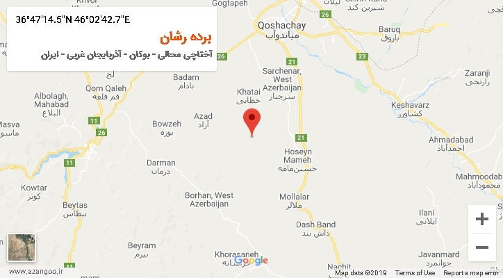 روستای برده رشان بر روی نقشه