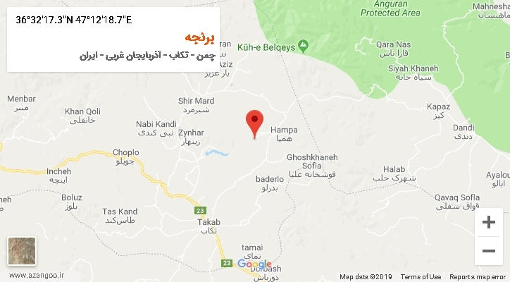 روستای برنجه بر روی نقشه