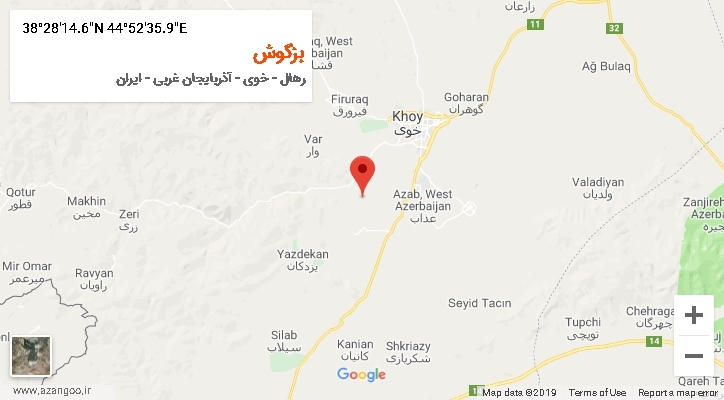 روستای بزگوش بر روی نقشه