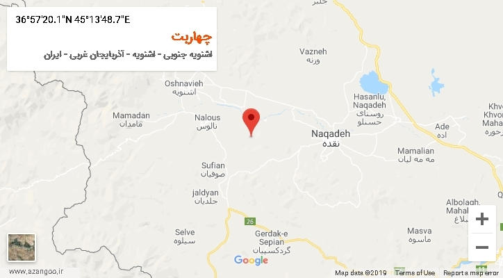 روستای چهاربت بر روی نقشه