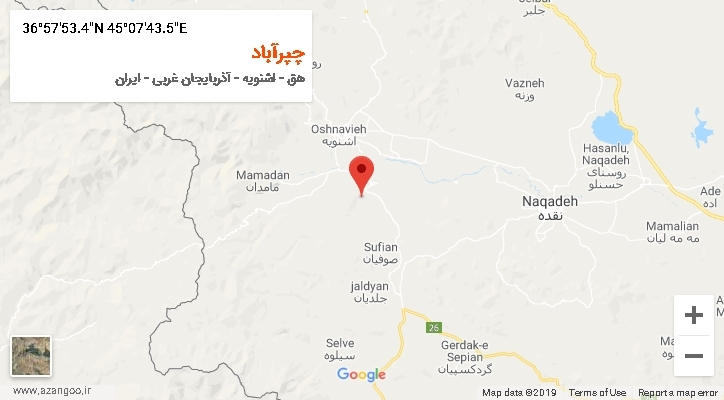 روستای چپرآباد بر روی نقشه