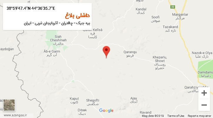 روستای داشلی بلاغ بر روی نقشه