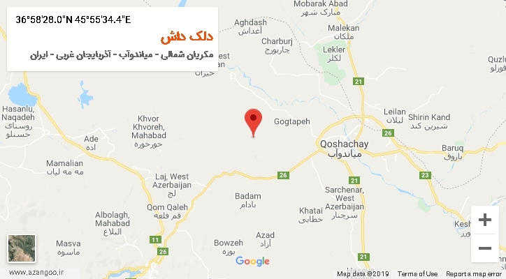 روستای دلک داش بر روی نقشه