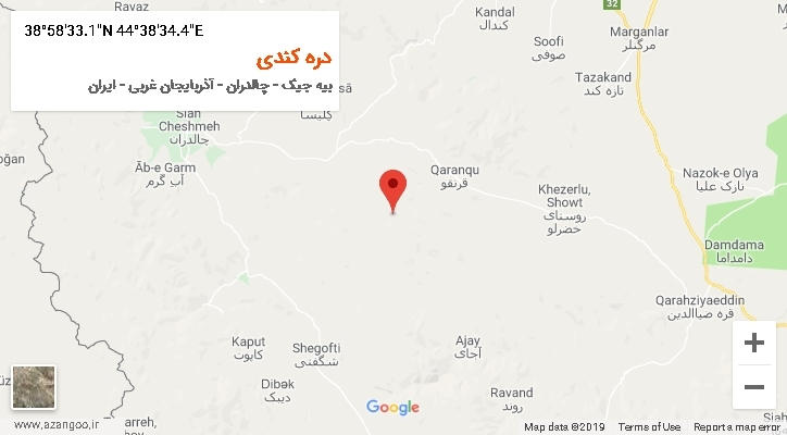 روستای دره کندی بر روی نقشه