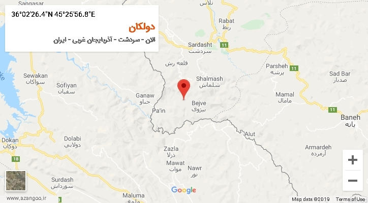 روستای دولکان بر روی نقشه