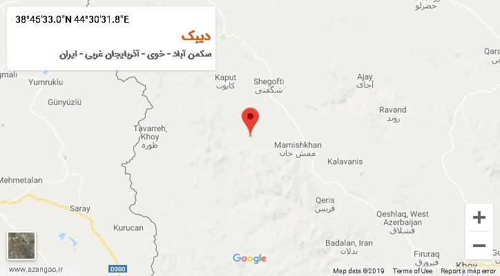 روستای دیبک بر روی نقشه