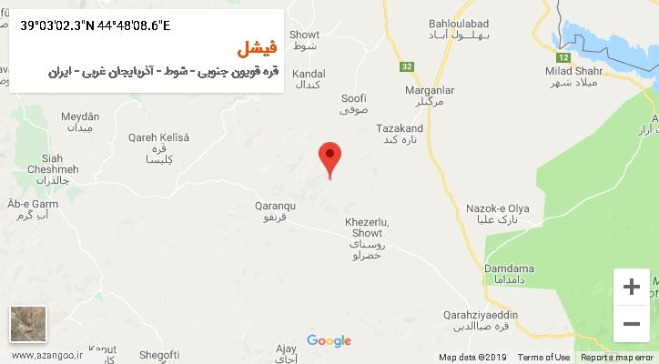 روستای فیشل بر روی نقشه