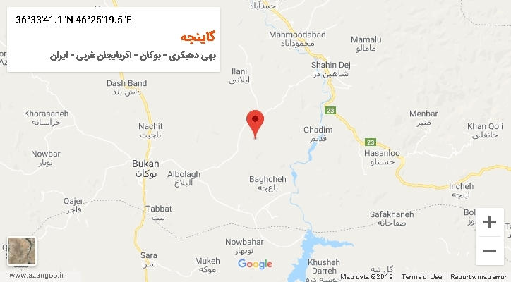 روستای گاینجه بر روی نقشه