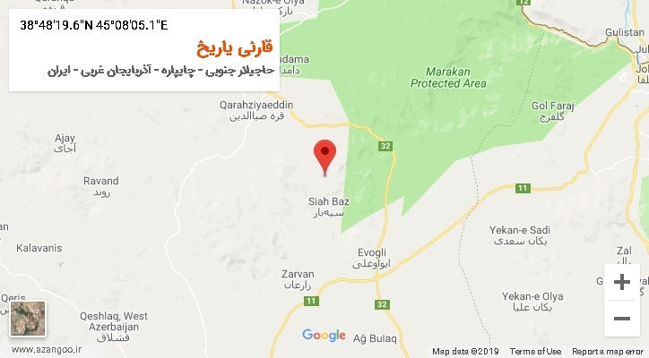 روستای قارنی یاریخ بر روی نقشه