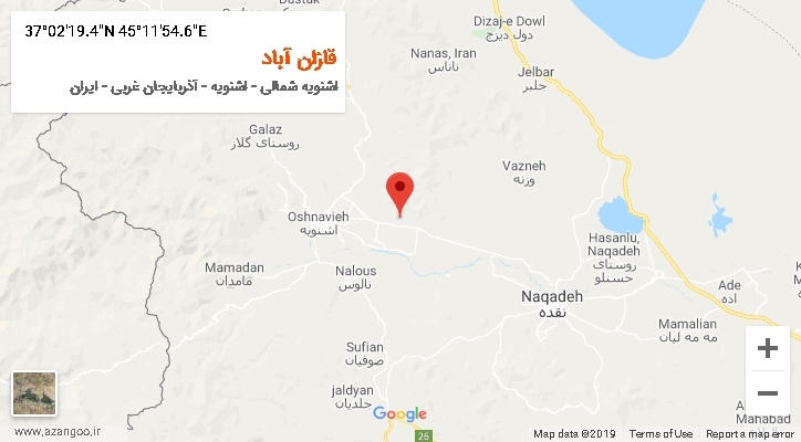 روستای قازان آباد بر روی نقشه