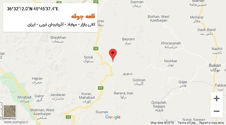 روستای قلعه جوقه بر روی نقشه